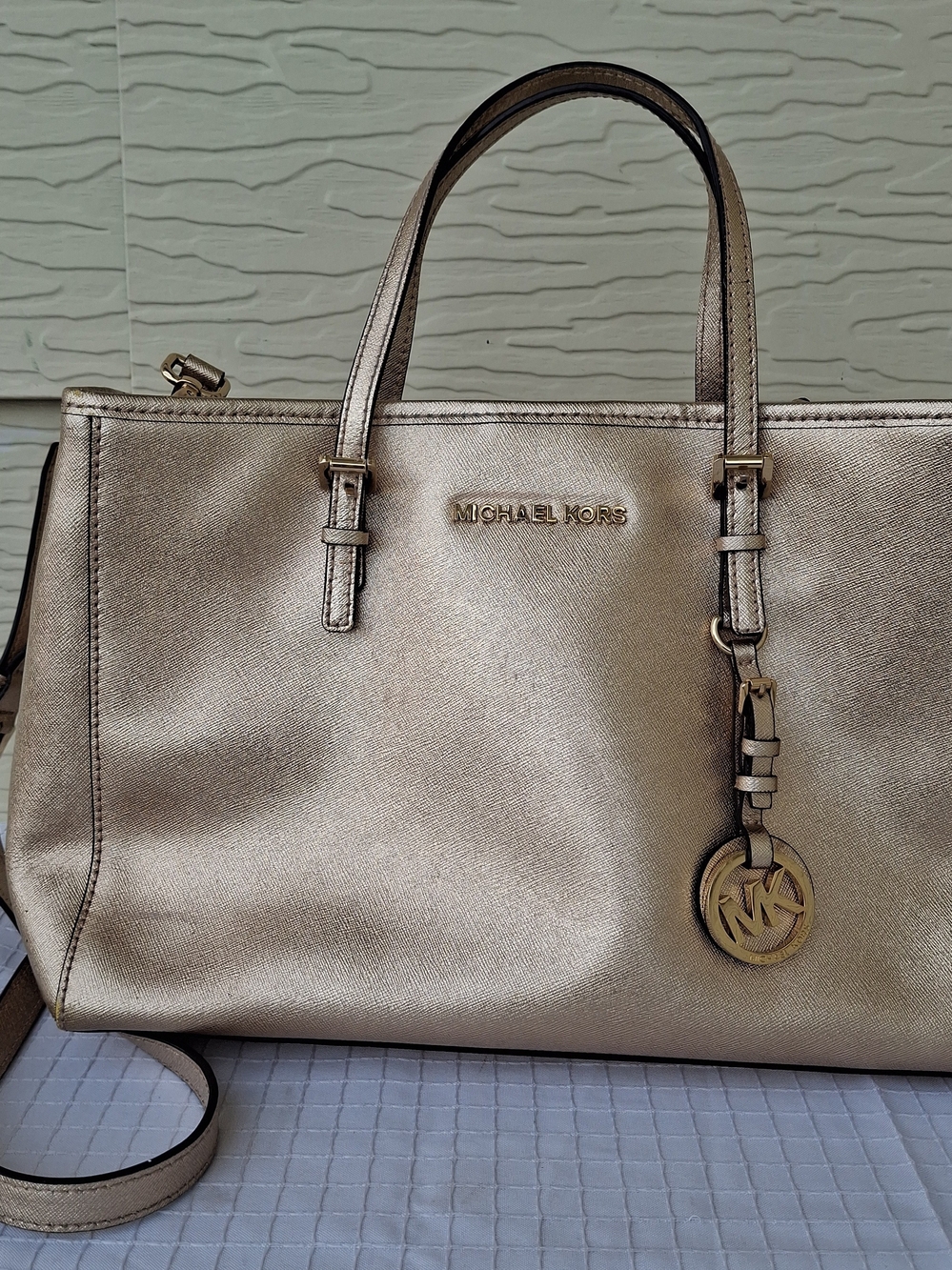 Michael Kors Metallic Gold Saffiano Tote